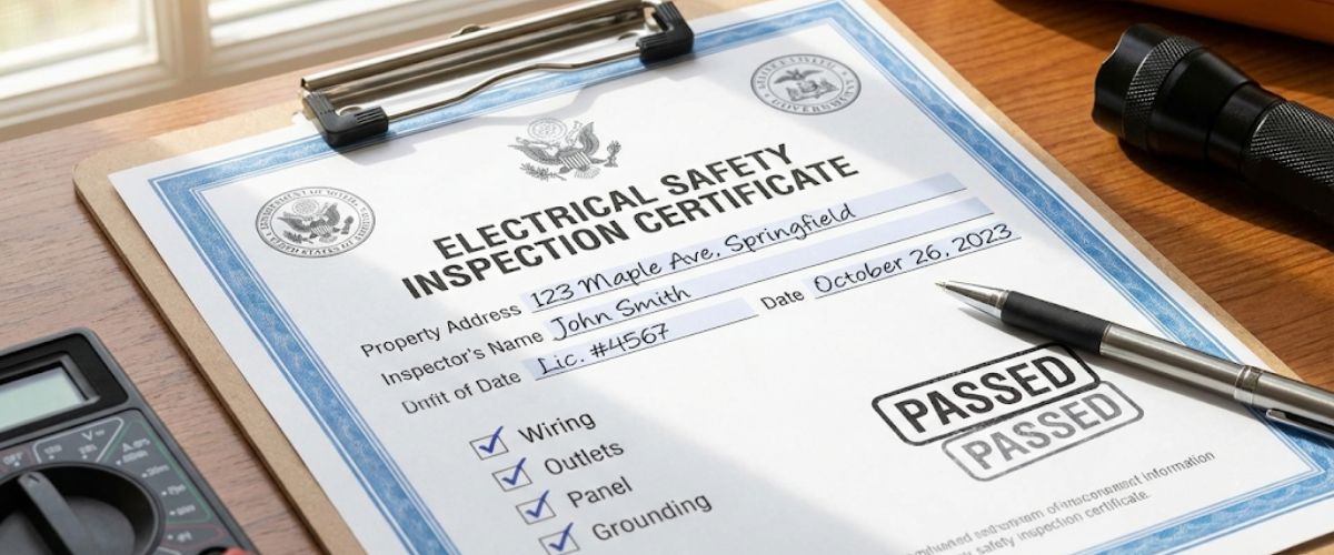 Certificate of compliance electrical work documentation