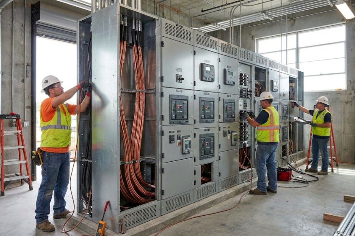 Commercial three-phase switchboard installation Central Coast