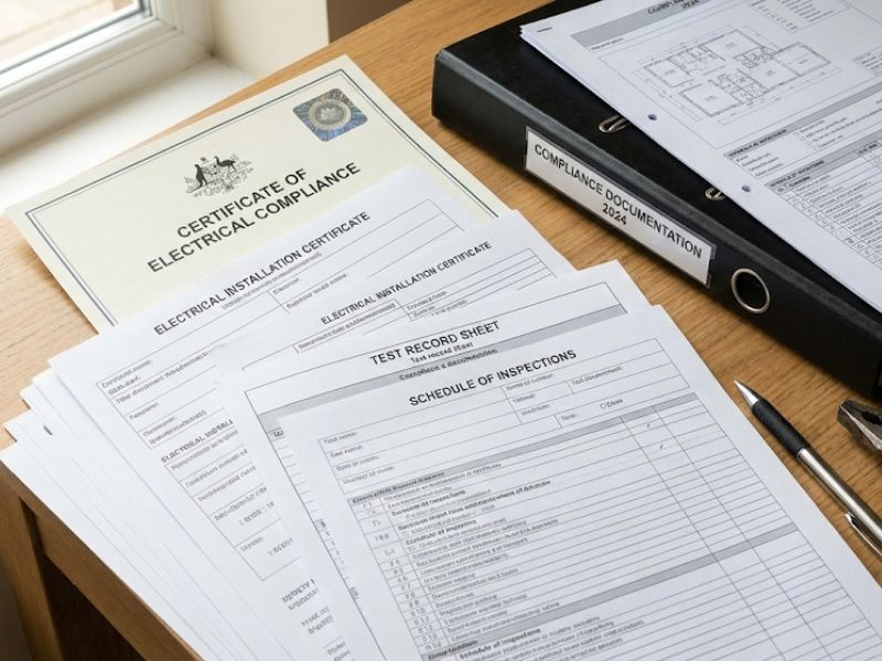 Electrical compliance certificates documentation safety inspection