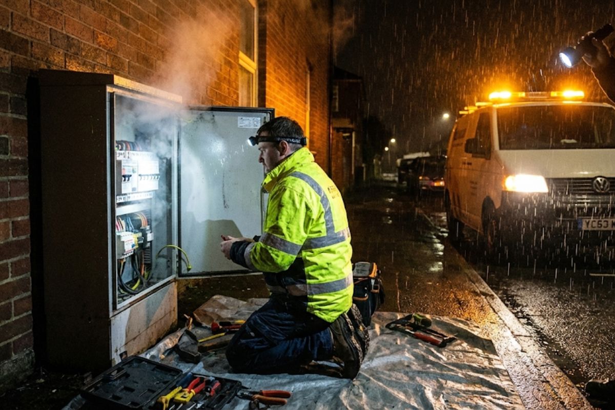 Emergency switchboard repair Central Coast at night