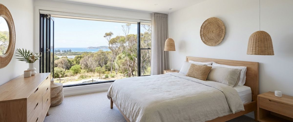 Photoelectric smoke alarm installed in bedroom ceiling Central Coast