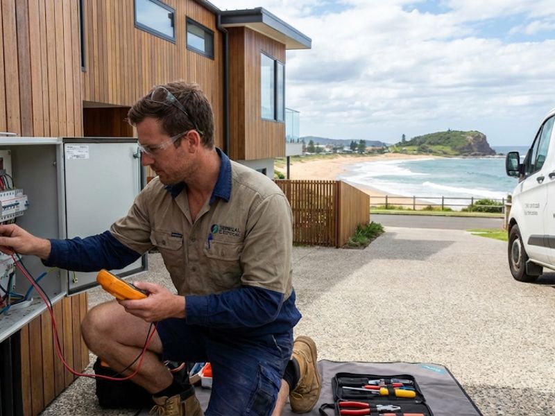 Professional electrician servicing Terrigal beachside property Central Coast