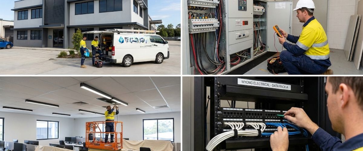 Commercial electrical services Wyong business building